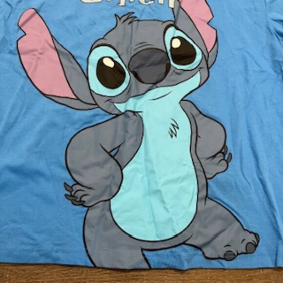 NEW Disney Stitch Front & Back Graphic Blue Short Sleeve T-shirt Women’s Size XL - Picture 14 of 14
